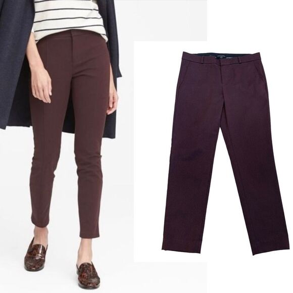 Banana Republic maroon Reegan mid rise slim fit pants Sz 6 - Picture 12 of 12
